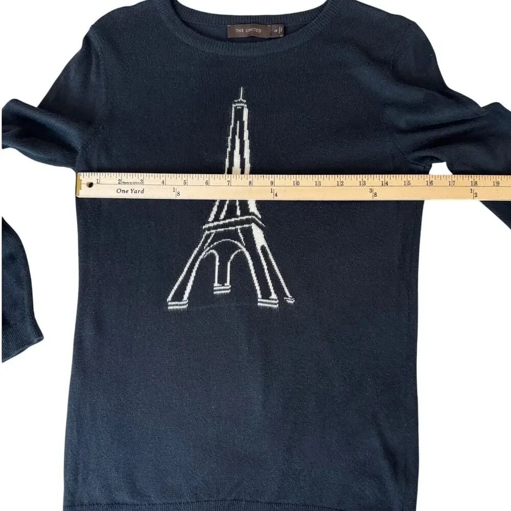 Express Eiffel Tower Lightweight Sweater Black & White Size XS
